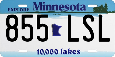 MN license plate 855LSL