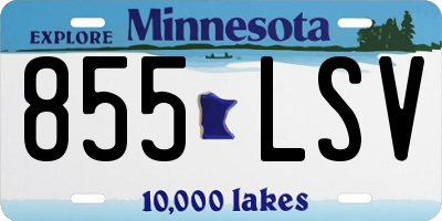 MN license plate 855LSV