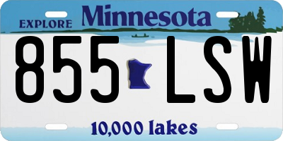MN license plate 855LSW
