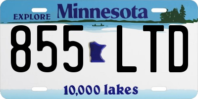 MN license plate 855LTD