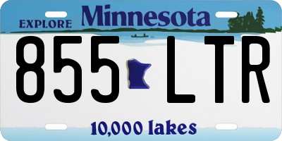 MN license plate 855LTR