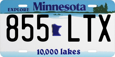 MN license plate 855LTX
