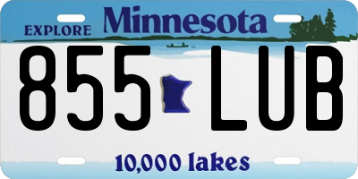 MN license plate 855LUB
