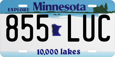 MN license plate 855LUC