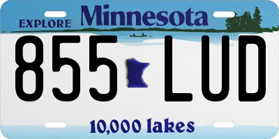 MN license plate 855LUD