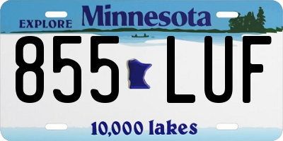 MN license plate 855LUF