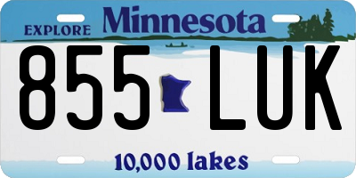 MN license plate 855LUK