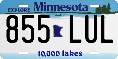 MN license plate 855LUL