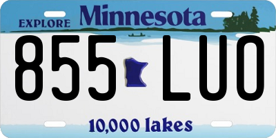 MN license plate 855LUO