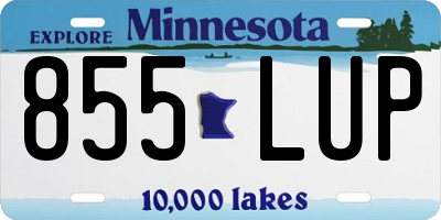 MN license plate 855LUP