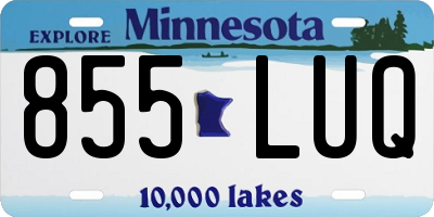 MN license plate 855LUQ