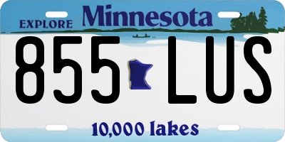 MN license plate 855LUS