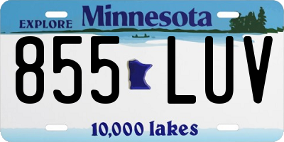 MN license plate 855LUV