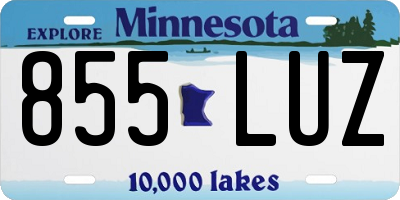 MN license plate 855LUZ