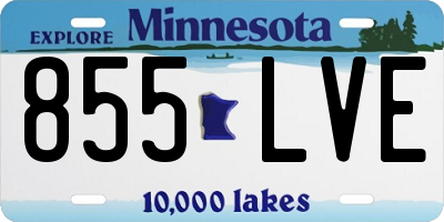 MN license plate 855LVE
