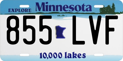 MN license plate 855LVF