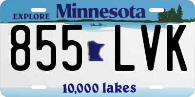 MN license plate 855LVK