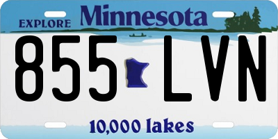 MN license plate 855LVN