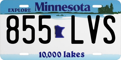 MN license plate 855LVS
