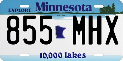 MN license plate 855MHX