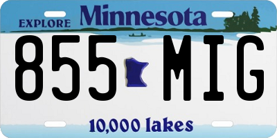 MN license plate 855MIG