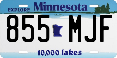 MN license plate 855MJF