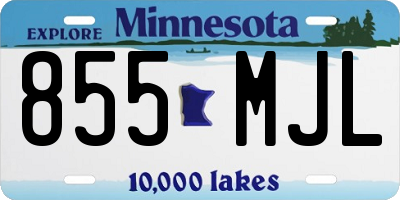 MN license plate 855MJL