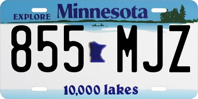 MN license plate 855MJZ