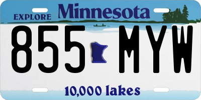 MN license plate 855MYW