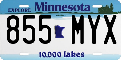 MN license plate 855MYX