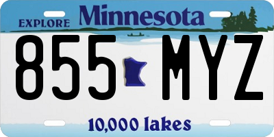 MN license plate 855MYZ