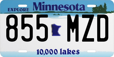 MN license plate 855MZD