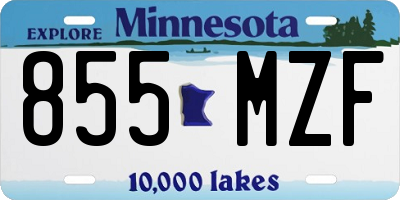 MN license plate 855MZF