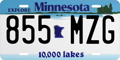 MN license plate 855MZG