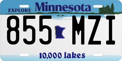 MN license plate 855MZI