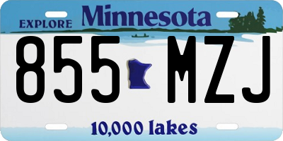 MN license plate 855MZJ