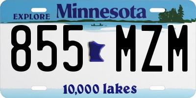 MN license plate 855MZM