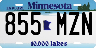 MN license plate 855MZN