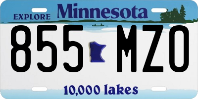 MN license plate 855MZO