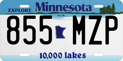 MN license plate 855MZP