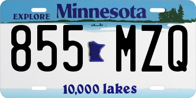 MN license plate 855MZQ