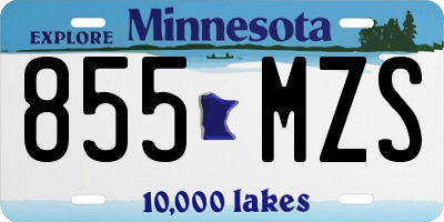 MN license plate 855MZS
