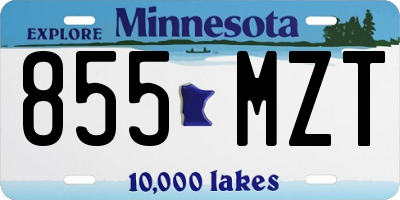 MN license plate 855MZT