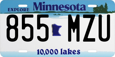 MN license plate 855MZU