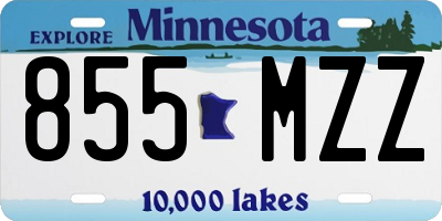 MN license plate 855MZZ