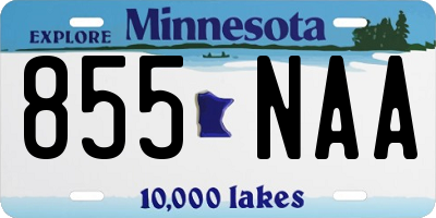 MN license plate 855NAA