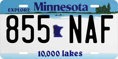 MN license plate 855NAF