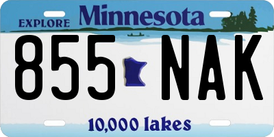 MN license plate 855NAK