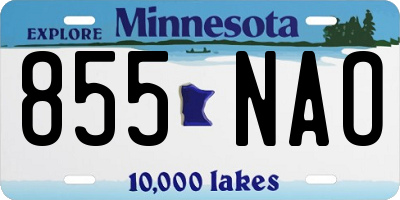 MN license plate 855NAO