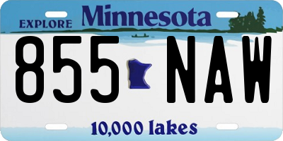 MN license plate 855NAW